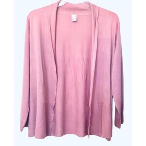 NO MFG. TAG LONG SLV OPEN-FRONT LIGHTWEIGHT CARDIGAN/SWEATER, WOMENS, 16, PINK
